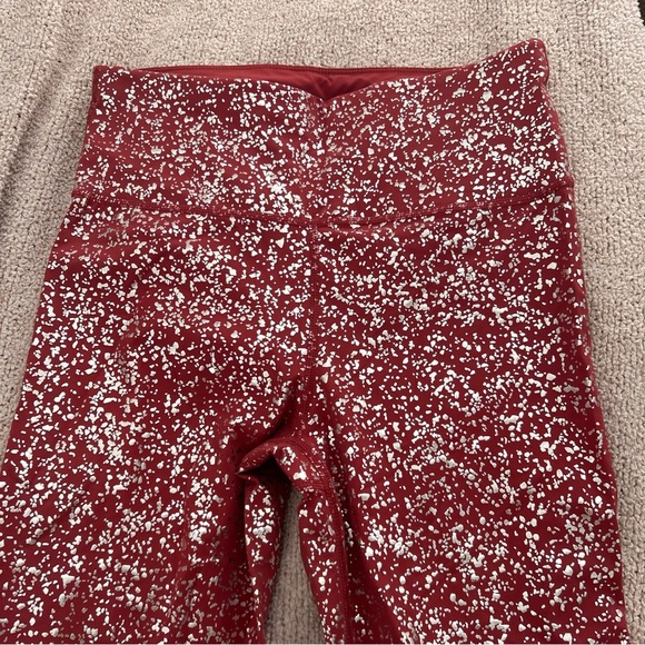 Sweaty Betty Leggings 7/8 Goddess Foil Print High Waisted Red Terrazzo - Picture 7 of 7
